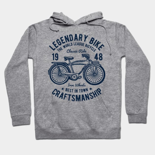 Legendary Bike Craftsmanship Classic Ride Iron Wheels Bicycle Hoodie by JakeRhodes